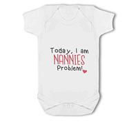 Make It Love It Sell It - Today, I am Nannies Problem! Heart - Baby Vest, 6-12 Months, Girl or Boy, New Born to 24mth