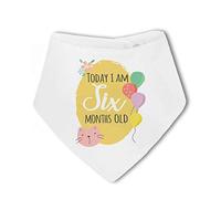 Make It Love It Sell It - Today I am Six Months Old Milestone - Baby Bandana Bib, For Boy or Girl, One Size