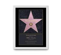 Make it Personal You give it, they personalize it! Personalised Walk of Stars Print (White Frame), Birthday Gifts, Hollywood, Walk of Fame