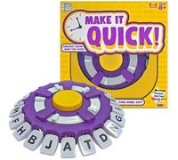 Make It Quick Board Game - Fast Thinking Family Party Game with 144 Prompts and 14 Second Timer - 2 to 4 Players - Board Games For Kids Age 8+ Includes Game Wheel, Cards and Instructions