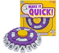 Make It Quick Board Game - Fast Thinking Family Party Game with 144 Prompts and 14 Second Timer - 2 to 4 Players - Board Games For Kids Age 8+ Includes Game Wheel, Cards and Instructions