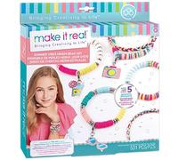 Make It Real 2901317 Heishi Bead Jewellery Set, DIY Bracelets, Creative Kit for Children, Multi-Coloured