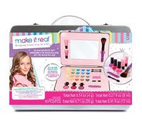 Make It Real All-In-One Makeup Set for Girls - Starter Cosmetic Kit Including Mirror, Bushes, Lip Gloss, Eye Shadow, Nail Polish and Much More - Tween Gifts