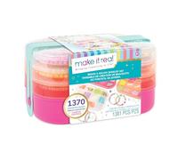 Make It Real: Beads 2-Go! DIY Jewelry Set - 1381pc, Bento Style Travel Case, 1370 Beads, Design & Create Personalized Jewelry, Girls & Kids Ages 8+