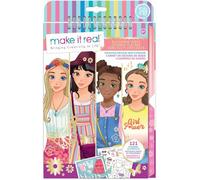 Make It Real Love and Daisy Inspired Fashion Design Sketchbook with Stencils and Stickers for Creativity - Kids Arts and Crafts Colouring Book - Girls Gifts