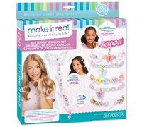 Make It Real: Butterfly Jewelry Set - Create 7 Pieces of Jewelry, 281 Pieces, Includes Play Tray, DIY All-in-One Kit, Tweens & Girls, Arts & Crafts, Kids Ages 8+