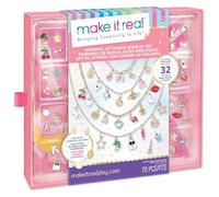 Make It Real Creator Charm Jewelry Set - Necklace Making Kit with 4 Chains and 32 Charms - Jewellery Craft Sets for Girls Ages 8+ - Create Pendant Necklaces, Fashion Accessories, Birthday Gift
