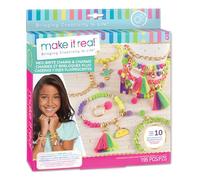 Make It Real Kit to Make Bracelets for Girls Neon with Beads and Gold Chains | Set Bracelets Girls 10 Years Creative | Original Crafts Gift Girl 8 Years