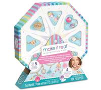 Make It Real Lip Gloss Charm Bracelet Maker - Bracelet Making Kit with Lip Gloss Charms, Beads, Chain & Cord - Jewellery Craft Sets for Girls - Create Bracelets with Cute Charms, Birthday Gift