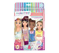Make It Real Love and Daisy Inspired Fashion Design Sketchbook with Stencils and Stickers for Creativity - Kids Arts and Crafts Colouring Book - Girls Gifts