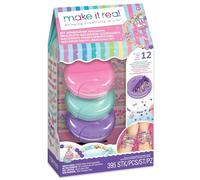 Make It Real Macaron Bracelet Maker - Bracelet Making Kit with Dessert Themed Charms & Beads - Jewellery Craft Sets for Girls Ages 8+ - Create 12 Bracelets with Included Macarons, Birthday Gift