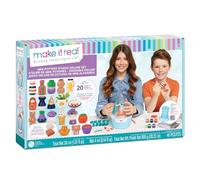 Make It Real: Mini Pottery Studio Deluxe Set - 46 pcs DIY Pottery Kit, Mess Free Air Dry Clay, 20 Projects, Tweens, Girls & Kids Ages 8+