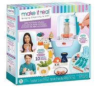 Make It Real: Mini Pottery Studio - 26 pcs DIY Pottery Kit, Mess Free Air Dry Clay, 10 Projects, Tweens, Girls & Kids Ages 8+