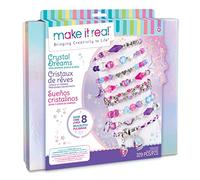 Make It Real Purple Crystal Dreams Friendship Bracelet Making Kit with Swarovski Charms, Beads & Tray - Girls Jewellery - Arts and Crafts for Kids
