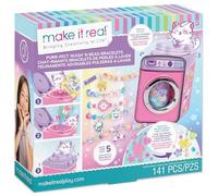 Make It Real: Purr-FECT Wash 'N Bead Bracelets - 141pc, DIY Jewelry Craft Kit, Design-Make 5 Charm Bracelets, Spin to Style, Bead Cleaning, Kids 8+