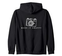 "Make It Snappy” Vintage Camera Tee - Retro Photography Zip Hoodie