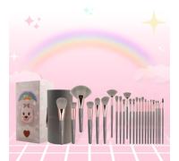 Make It Sweet 24-Piece Makeup Brush Set - Elegant Gray Design, Soft Synthetic Bristles, Complete Face and Eye Brush Kit with Travel-Friendly Holder - Ideal for Beginners, Professionals & Gift Giving