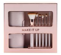 Make It Up Gift Set - Pink - This Make Up Set Has All You Need to Take Control of Your Look - Includes Round Travel Case and Six Brushes in a Stylish Colourway