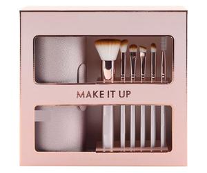 Make It Up Gift Set - Pink - This Make Up Set Has All You Need to Take Control of Your Look - Includes Round Travel Case and Six Brushes in a Stylish Colourway