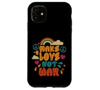 Make Love Not War Groovy Peace Love 60s 70s Retro Design Case for iPhone 11