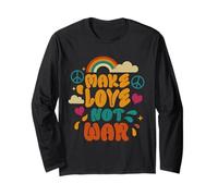 Make Love Not War Groovy Peace Love 60s 70s Retro Design Long Sleeve T-Shirt