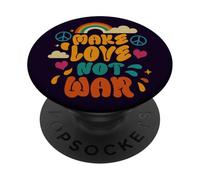 Make Love Not War Groovy Peace Love 60s 70s Retro Design PopSockets Adhesive PopGrip