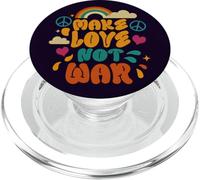 Make Love Not War Groovy Peace Love 60s 70s Retro Design PopSockets PopGrip for MagSafe