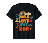 Make Love Not War Groovy Peace Love 60s 70s Retro Design T-Shirt
