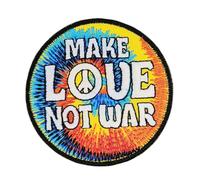 Make Love Not War Iron-On Patch Applique Rainbow Peace Patch Size 7.4 x 7.4 cm Patches for Clothing