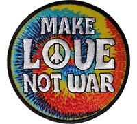 Make Love NOT WAR Iron On Patch Sew On Cloth Embroidered Badge Peace Sign Symbol