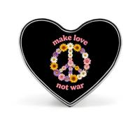Make Love Not War Peace Sign Heart Brooch Cute Badge Lapel Pins