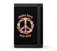 Make Love Not War Peace Sign Trifold Wallet Portable Zip Slim Purse | Pocket Wallets,Card Holder,Men Women Gifts