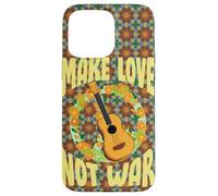 Make Love Not War Retro Peace Guitar Design Case for iPhone 15 Pro Max