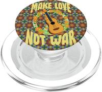 Make Love Not War Retro Peace Guitar Design PopSockets PopGrip for MagSafe