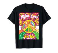 Make Love Not War T-Shirt Groovy 60's 70's Hippie Art T-Shirt