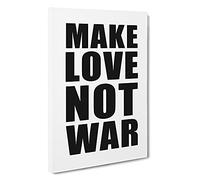Make Love Not War Typography Canvas Print | Gallery Wrapped 30mm Frame Wall Art | 30x20 inches | Ready to Hang | Modern Typography Picture | Living Room Bedroom Lounge Office