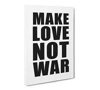 Make Love Not War Typography Quote Canvas Print | Gallery Wrapped 30mm Frame Wall Art | 30x20 inches | Ready to Hang | Modern Typography Picture | Living Room Bedroom Lounge Office
