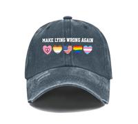 Make Lying Wrong Again Hats Human's Rights Caps Navy Blue