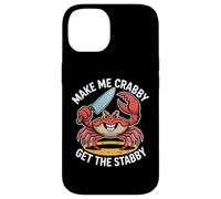 Make Me Crabby Get The Stabby Funny Summer Crab Design Case for iPhone 14
