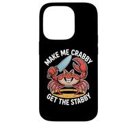 Make Me Crabby Get The Stabby Funny Summer Crab Design Case for iPhone 14 Pro