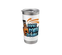Make Mine A Double Drinking Drinks Shot Men Women Shots Fun Stainless Steel Insulated Tumbler