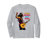 Make Music Not War Guitar Player Long Sleeve T-Shirt