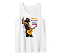 Make Music Not War Guitar Player Tank Top