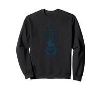 Make Music Not War: Peace Guitar Protest Sweatshirt, Adult Unisex, Black, S