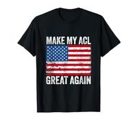 Make My ACL Great Again USA Flag Vintage Recovery Torn ACL T-Shirt