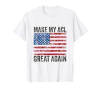 Make My ACL Great Again USA Flag Vintage Recovery Torn ACL T-Shirt