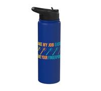 Make My Job Easier Leave Your Fingerprints Crime Lab Stainless Steel Insulated Water Bottle