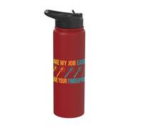 Make My Job Easier Leave Your Fingerprints Crime Lab Stainless Steel Insulated Water Bottle
