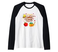 Make New Year Sweet Again Jewish Rosh Hashanah Apple Honey Raglan Baseball Tee