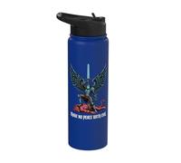 Make No Peace with Evil Christan Warrior Angel Stainless Steel Insulated Water Bottle